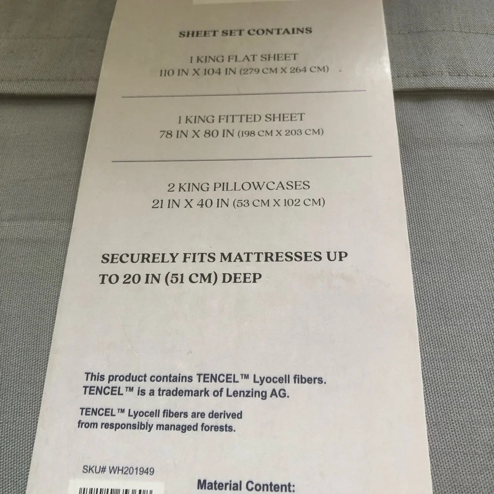 TENCEL™ Lyocell & Linen Blend Sheet Set - Magdalena Collection King Set Grey
